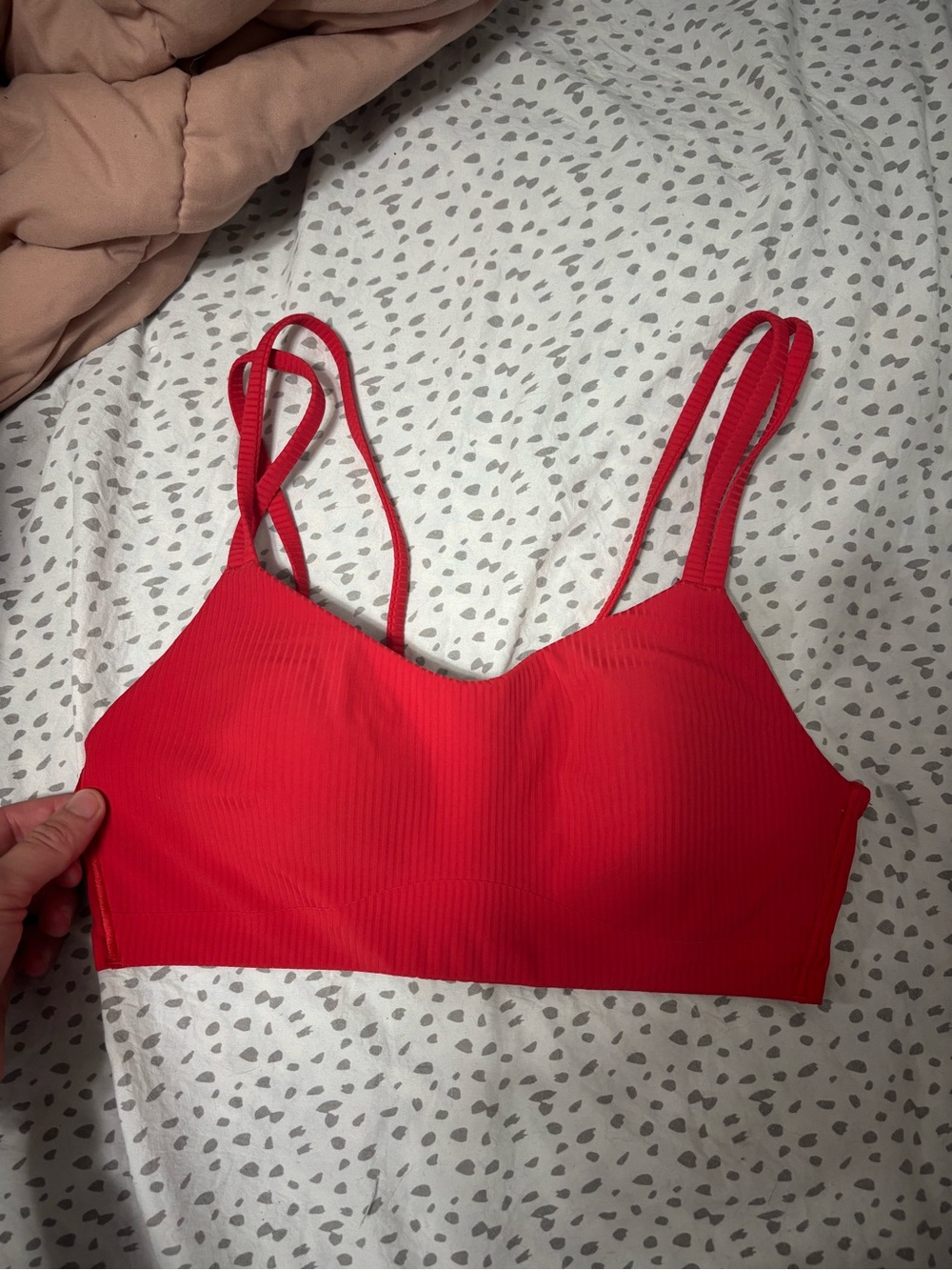 lululemon athletica Crimson Ribbed Double-Strap Sports Bralette